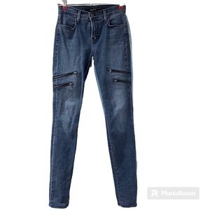 J Brand Dee Skinny Moto Jeans in Vacant Wash - Size 25
